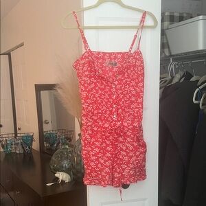 Free People Red Floral Women's Pajama Romper